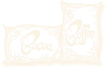 Commodity Sampler Services logo: a cocoa sack and a coffee sack